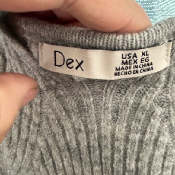 Dex Gray Ribbed Midi Dress-XL- form fitting- slits bottom hem. New or like new - Picture 3 of 9